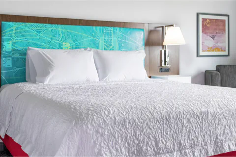 King bed with contemporary decor
