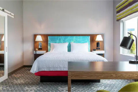 Spacious king suite with working desk