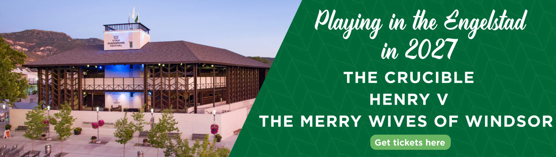 2027 Engelstad Shakespeare Theatre season: The Crucible, Henry V, and The Merry Wives of Windsor