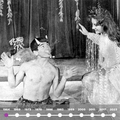 Walter Price (left) as Puck and Shannon Byron as First Fairy in 1964's A Midsummer Night's Dream.