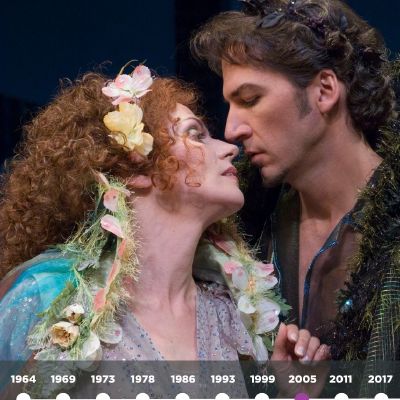 Anne Newhall (left) as Titania and Michael Sharon as Oberon in 2005's A Midsummer Night’s Dream. (Photo by Karl Hugh. Copyright Utah Shakespeare Festival 2005).