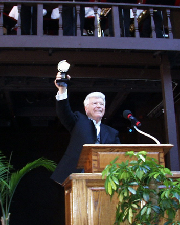Fred C. Adams with the Tony Award