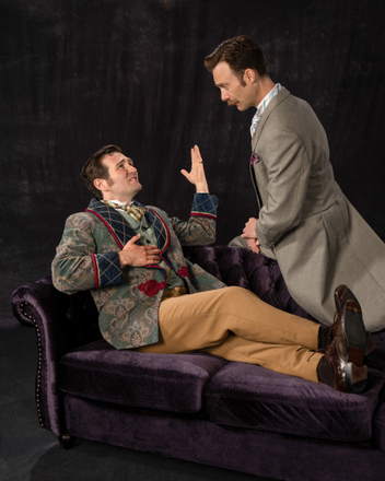 Rob Riordan (left) as Algernon Moncrief and Christopher Joel Onken as Jack Worthing.