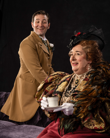 Rob Riordan (left) as Algernon Moncrief and Sarah Shippobotham as Lady Bracknell.