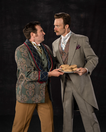 Rob Riordan (left) as Algernon Moncrief and Christopher Joel Onken as Jack Worthing.